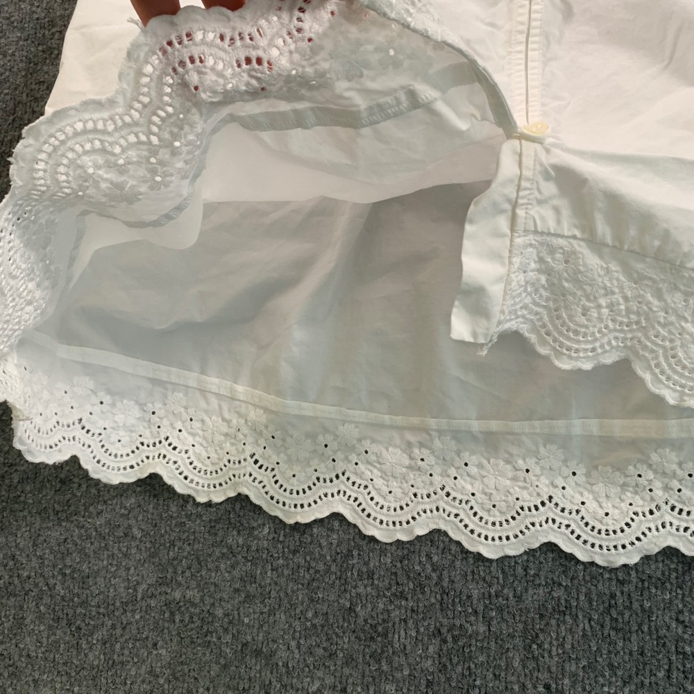 Damson Madder White Eyelet Lace Embroidered Sleeveless Tunic Dress Boho Top 12 - Picture 4 of 11